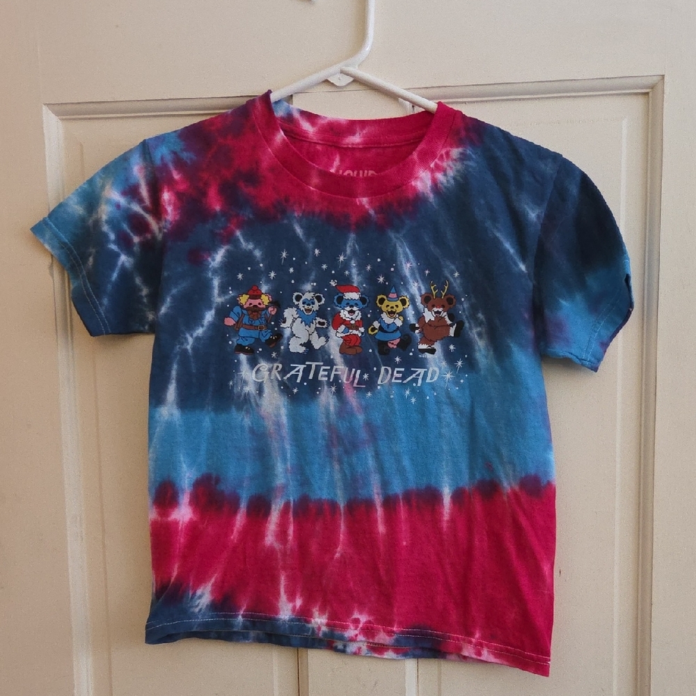 Grateful Dead Kids Tie-Dye T-Shirt - Red, Blue, and White